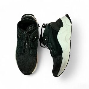 Sorel Black Suede High‎ Top Sneakers Sculpted White Sole Urban Casual Shoes